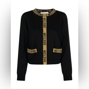Moschino Logo-Trim Knit Cardigan